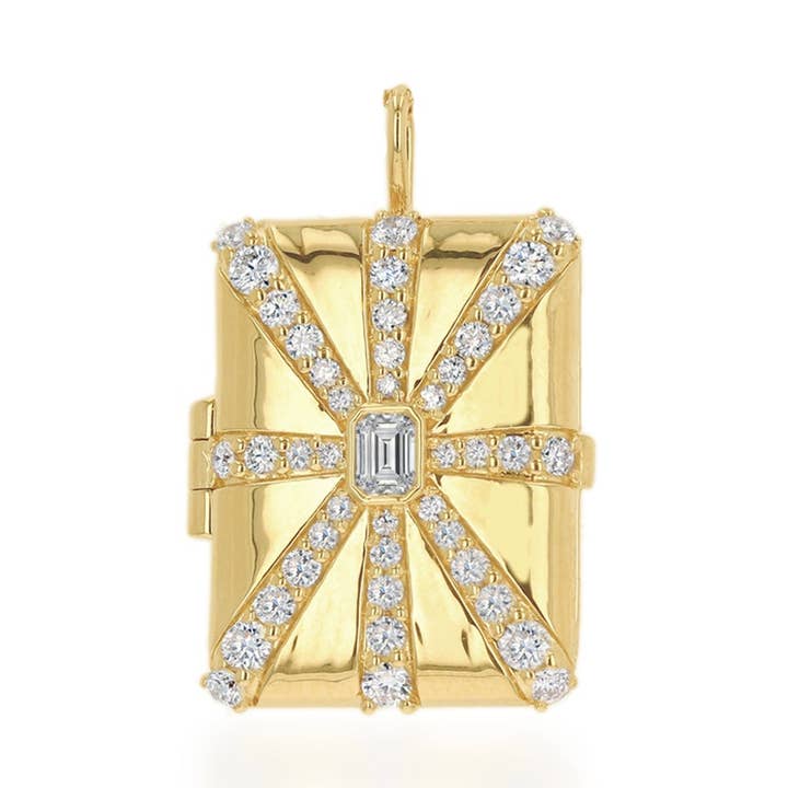 Emerald Diamond Locket for wholesale by Rachel Reid Jewelry