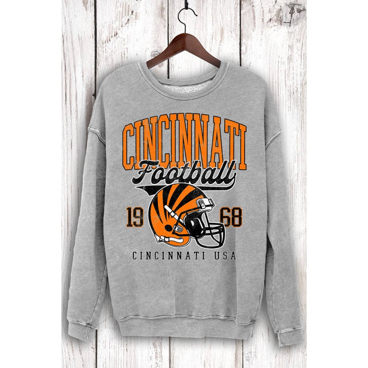 HRTandLUV – Großhandel Sweatshirt – Damen – CINCINNATI FOOTBALL MINERAL-SWEATSHIRTS1