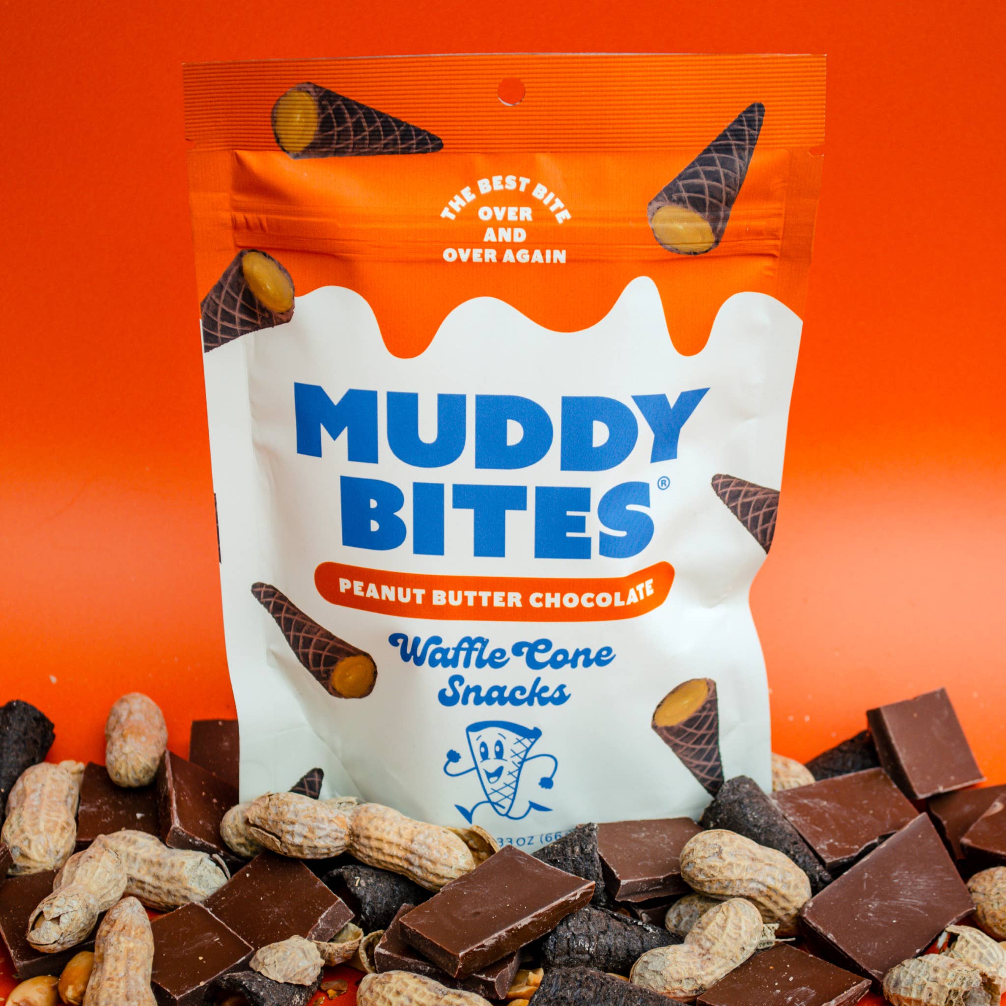 Muddy Bites - Wholesale Cookie - Peanut Butter Chocolate Waffle Cone Snacks6