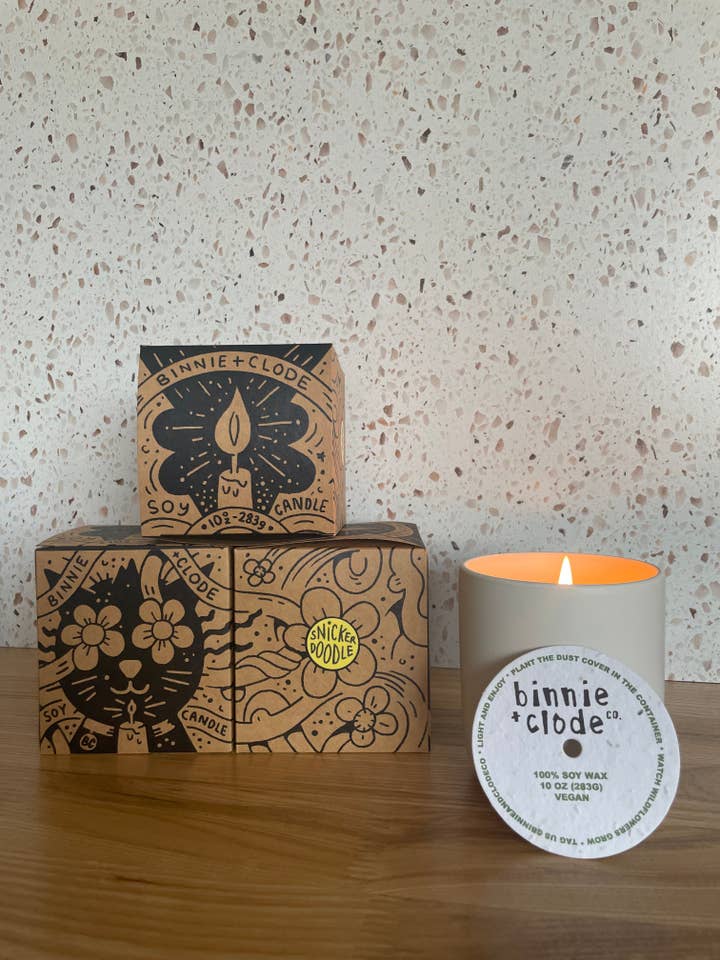 Snickerdoodle Candle - Seeded Dust Cover for wholesale by Binnie & Clode Co.