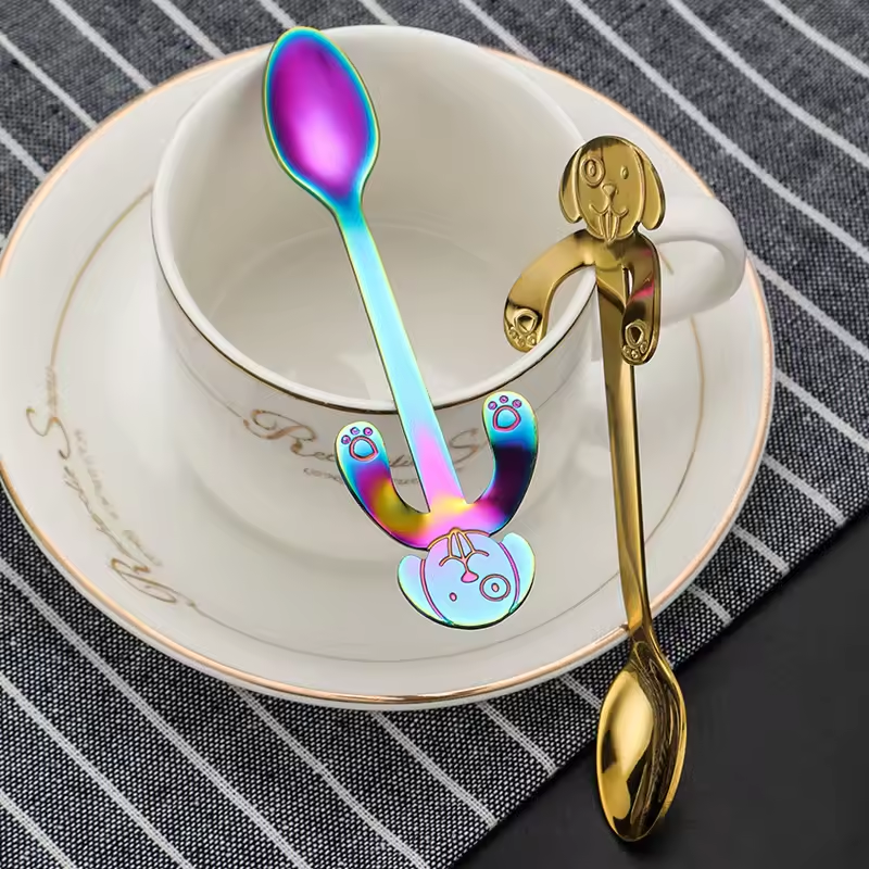 Sostraw & SmartThings - Vente Cuillères à soupe - Cuillère pour chien - 4 couleurs - Pour le thé, le café ou le dessert7