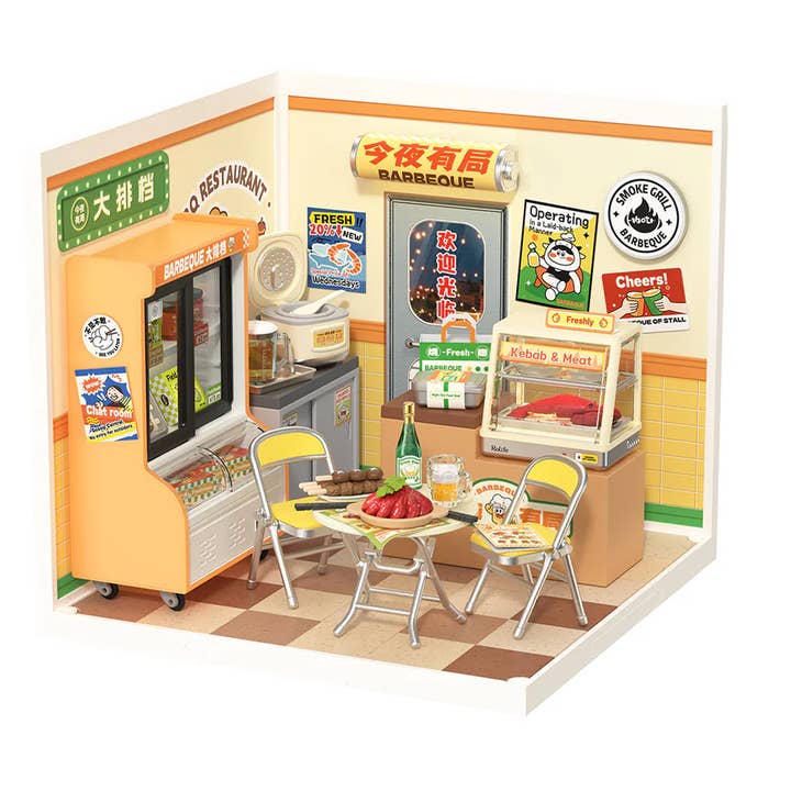 DW022 Rolife Night Out Food Stall DIY Miniature House for wholesale by Robotime