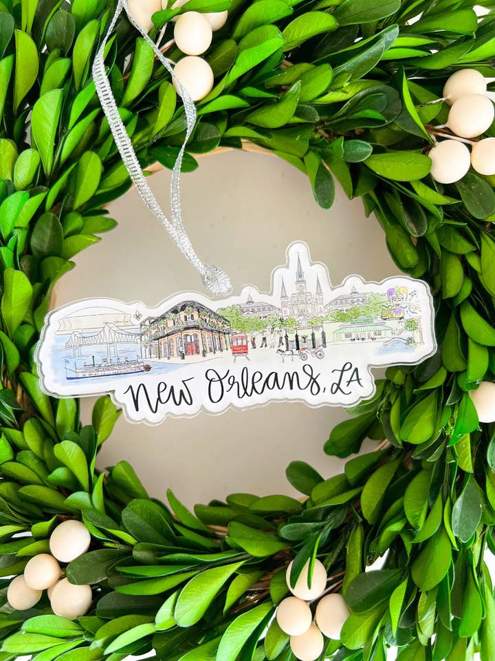 New Orleans, Louisiana -Bayou- acrylic ornament for wholesale by Thirteenwinks