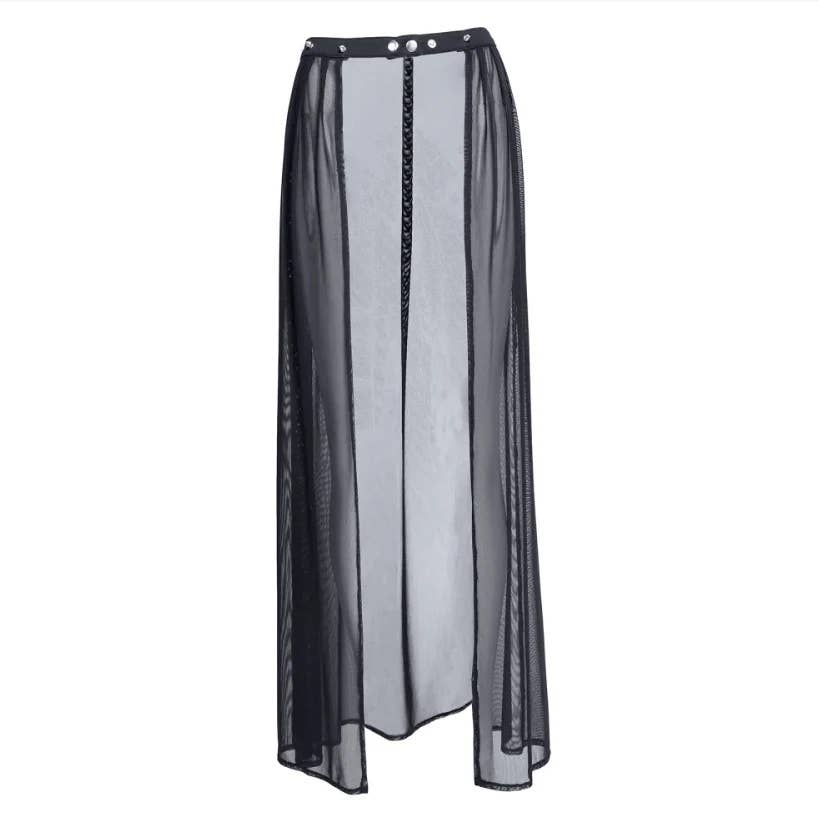 Western Fashion - Wholesale Skirt - Women's - Black mesh overlay skirt7