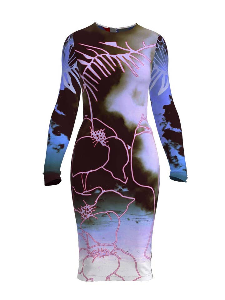 Langærmet Strik Kjole | Lavendel plads for engroshandel hos SALO