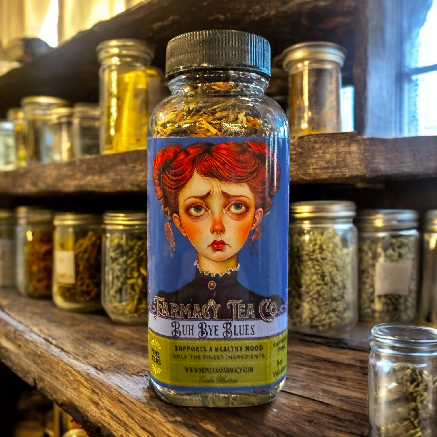 Montana Farmacy - Wholesale Health/Detox Tea - Buh Bye Blues Mental Wellness & Sad Support Vintage Tea2