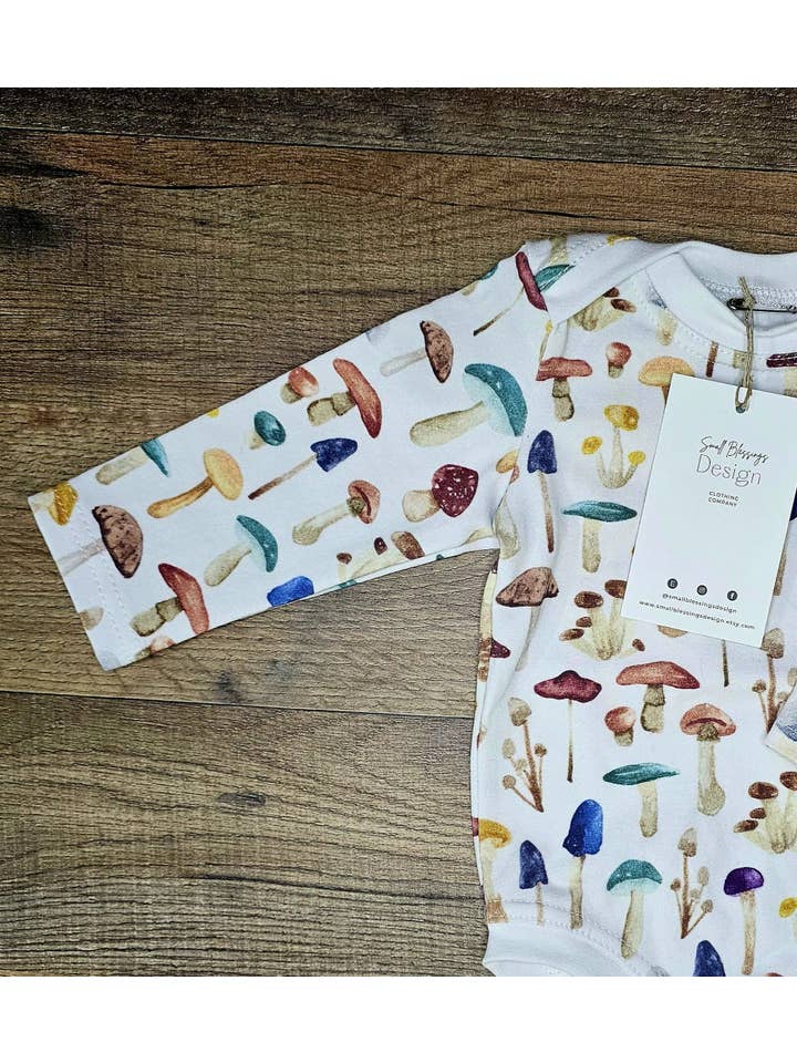 Small Blessings Design - Wholesale Bodysuit (Non-Footed) - Baby - Mushroom bodysuit, infant clothing, infant bodysuit