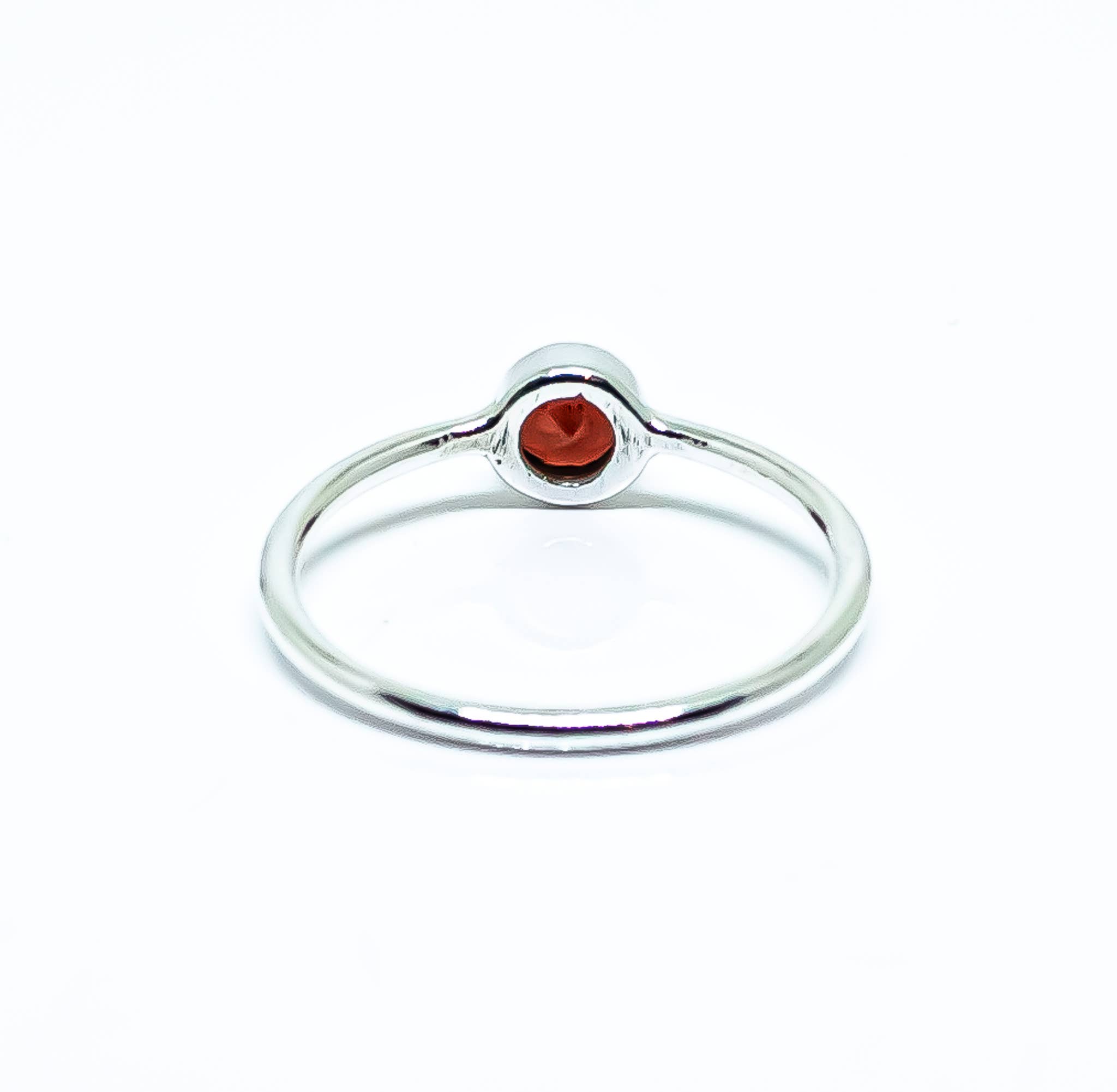 Quasar Gems USA - Wholesale Single Stone/Solitaire Ring - Garnet Sterling Silver Ring Round2