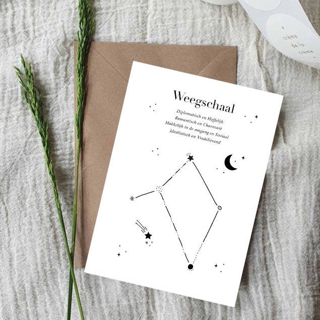 Studio Hoeked - Wholesale Birthday Card - Postcard || Zodiac Sign || Libra
