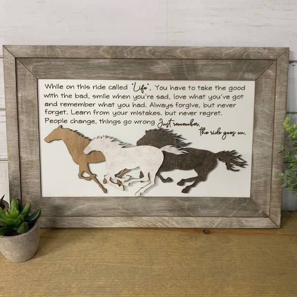 The Ride Goes On - Life Inspirational Wall Art for wholesale by Plums & Roses