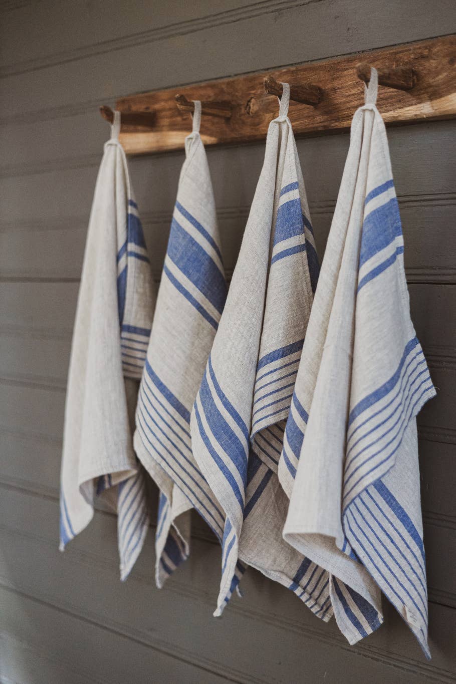 Natural Blue Stripes French style Linen Kitchen Towels  for wholesale on Faire1