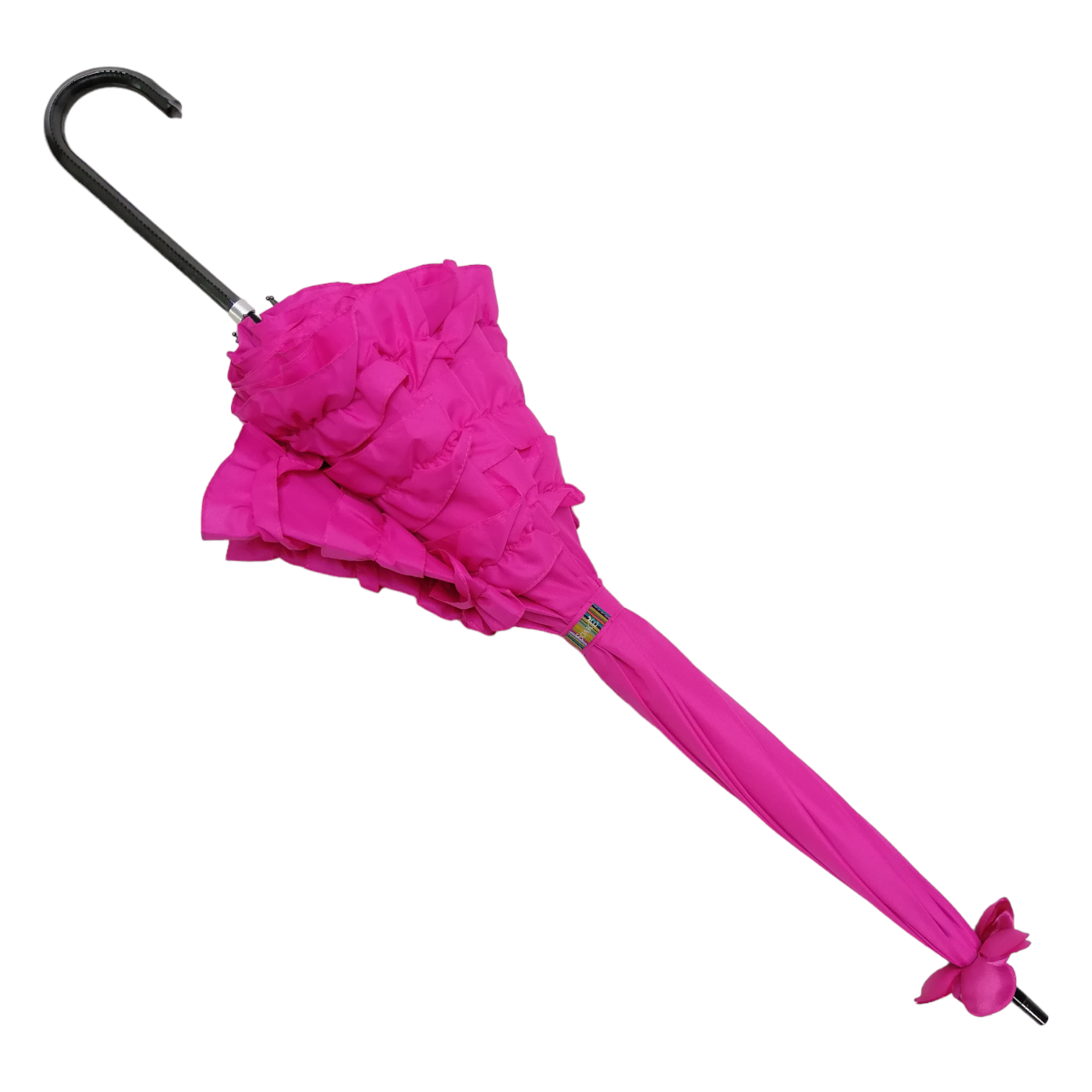 Soake - Wholesale Umbrella - Women's - Boutique Triple Frill Stick Auto Umbrella Rose red4