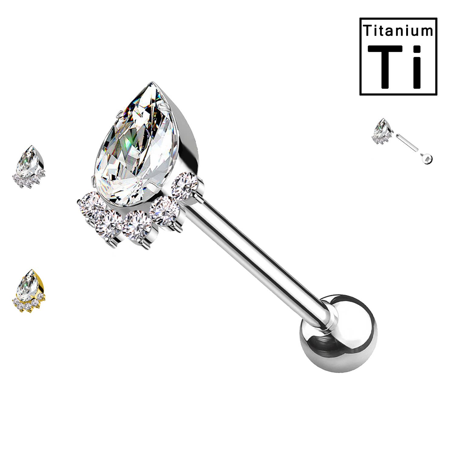 Awaken – Brinco único por atacado – PWO-013 Piercing de Cristal Gota Garras de Gato em Titânio2