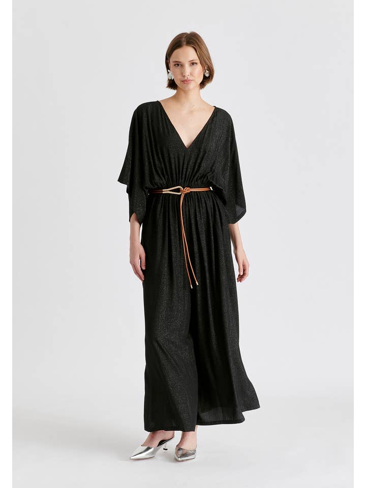 Paisie - Wholesale Jumpsuit - Women's - Sparkled Wide Leg Jumpsuit with Belt8