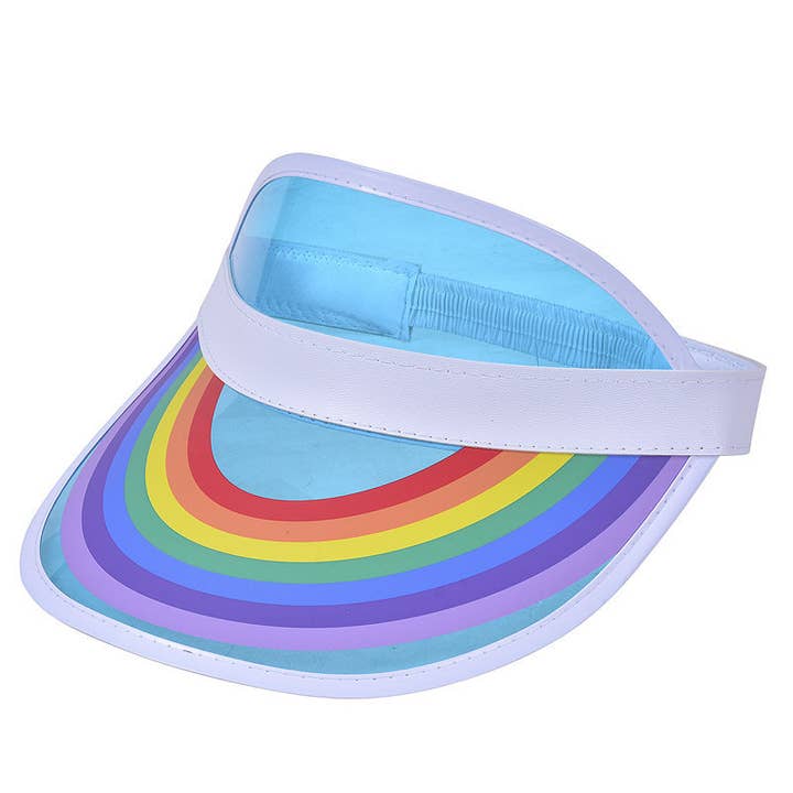Mavi Bandz - Wholesale Visor – Women's - New Summer Retro Rainbow Clear Visor Hat2