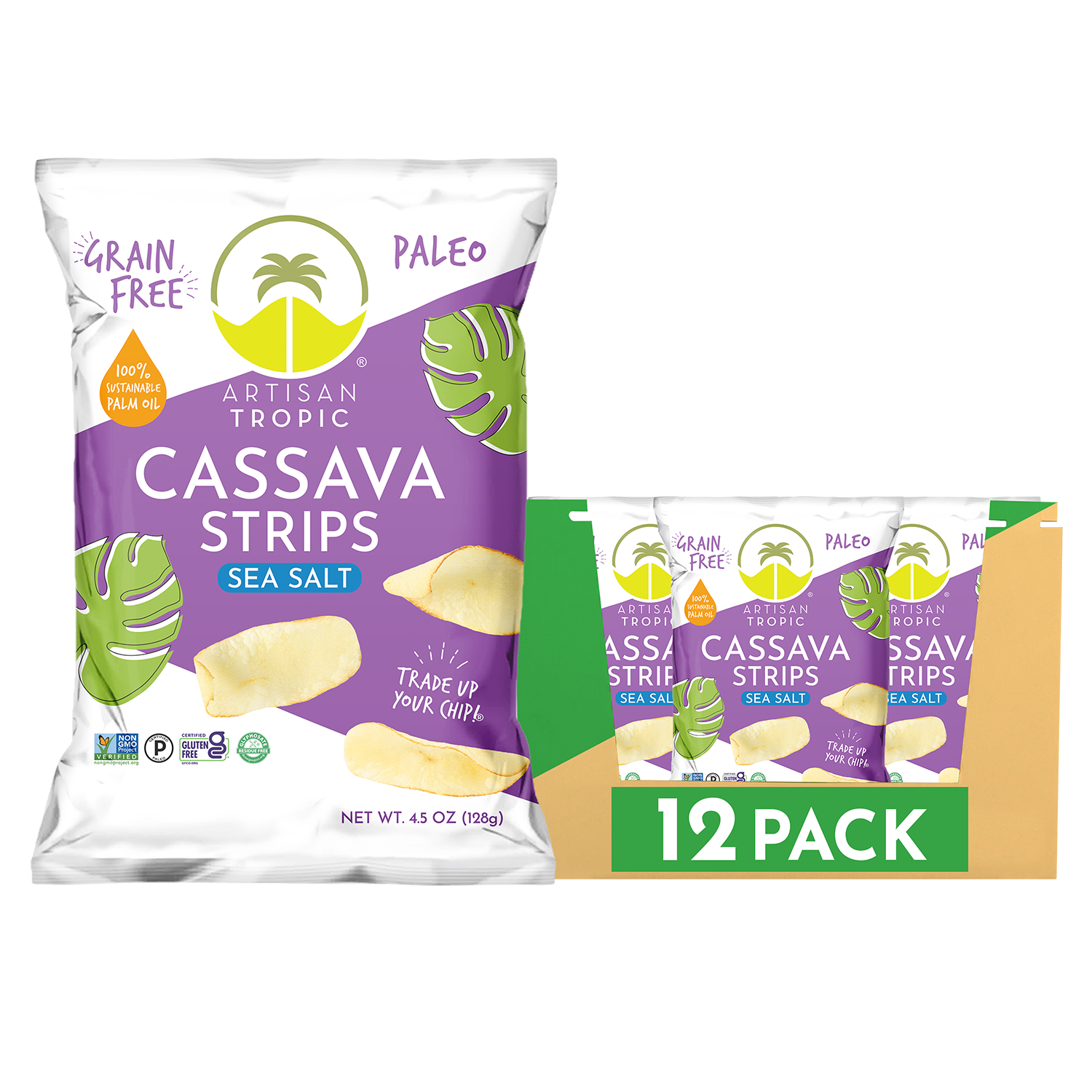 Artisan Tropic - Wholesale Chips - 4.5 oz Cassava Strips: Sea Salt3