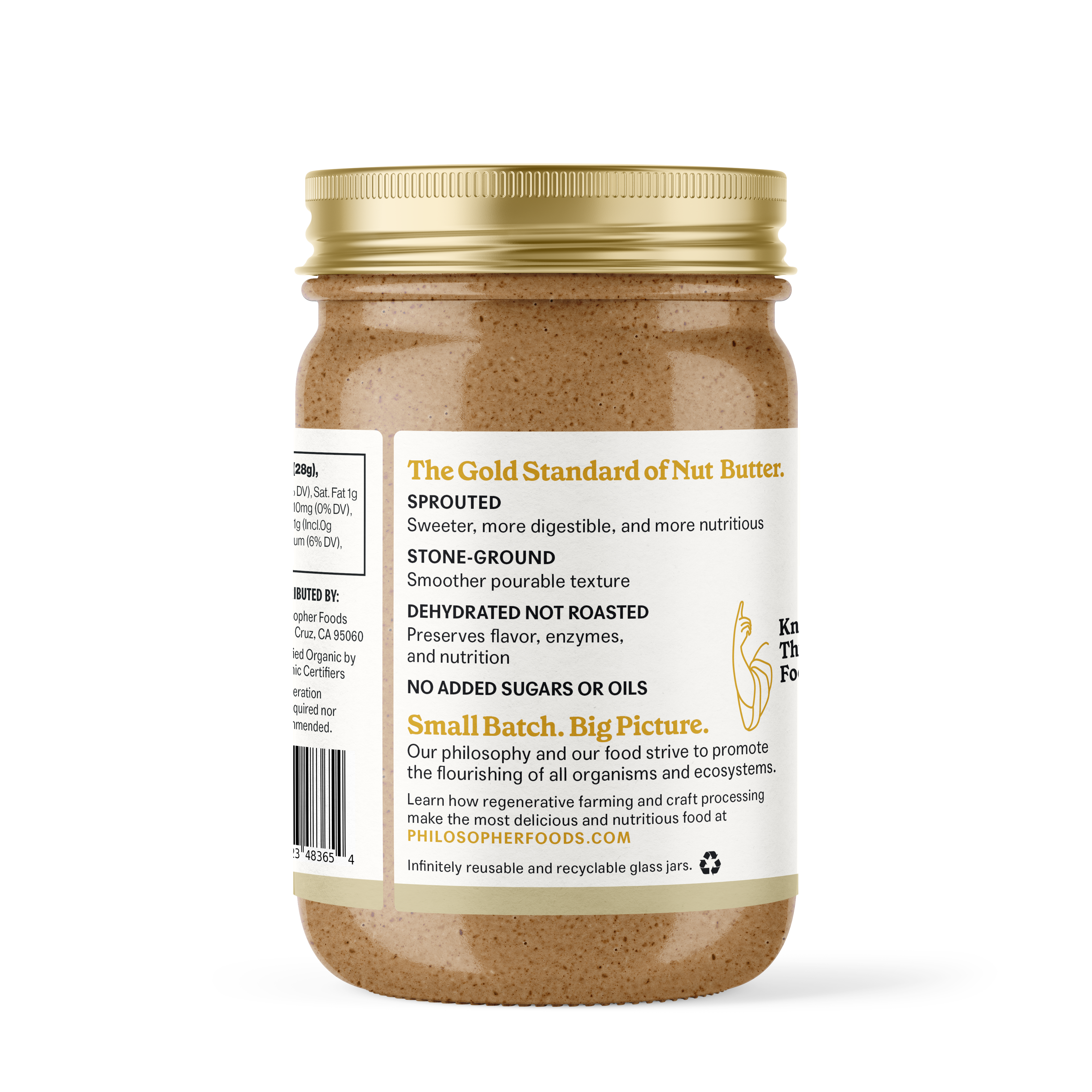 Philosopher Foods - Vendita all'ingrosso Burro di frutta secca - Burro di mandorle germogliate cremoso nudo 16oz1