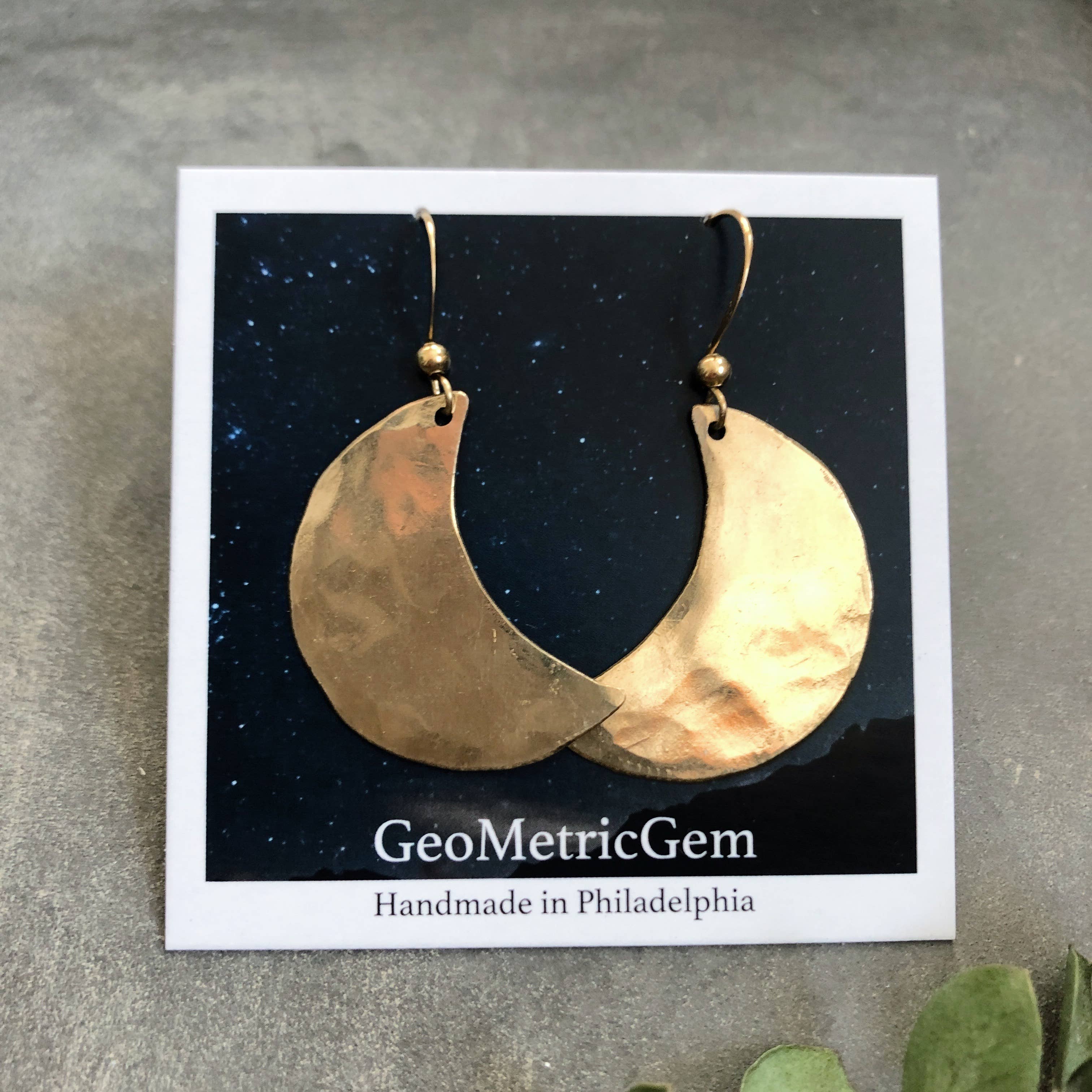 GeoMetricGem - Wholesale Dangle Earrings - Crescent Earrings1