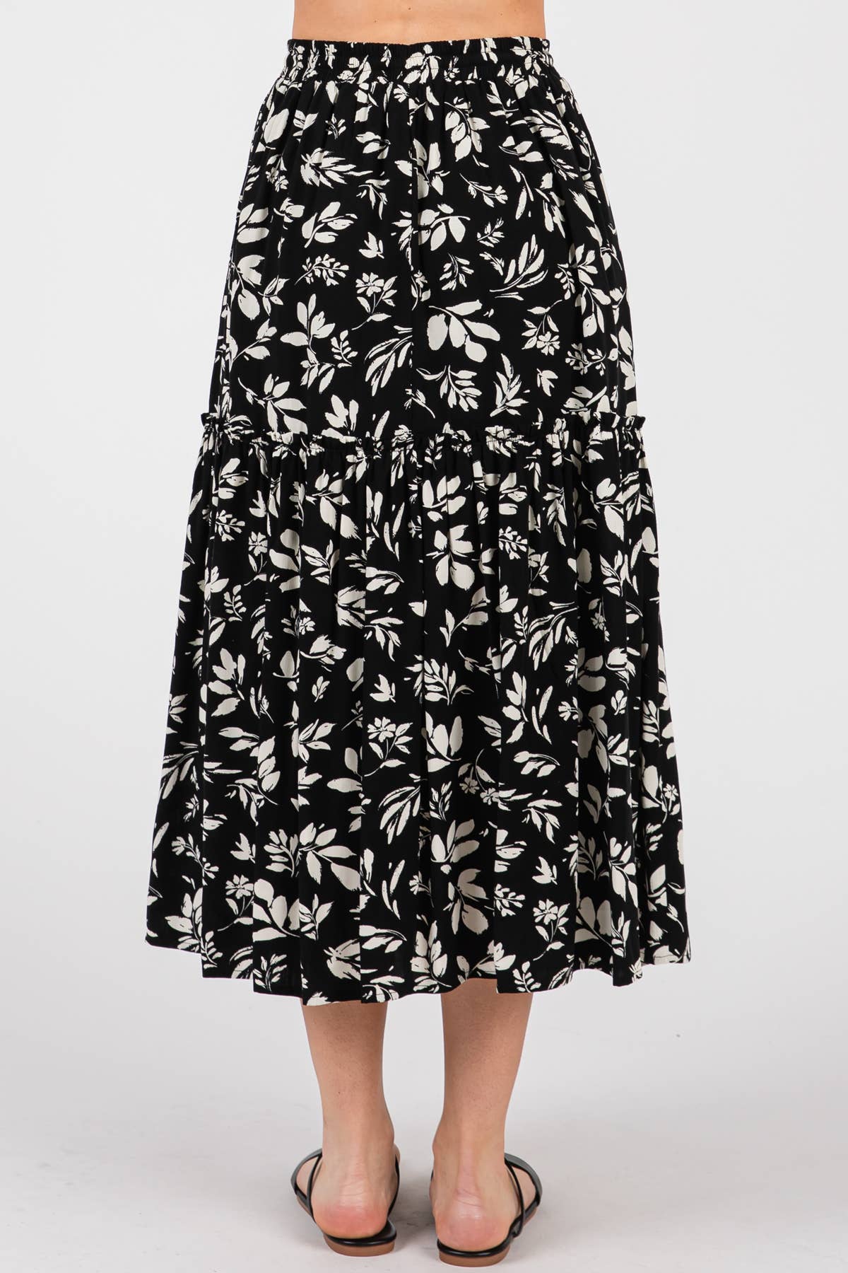 Final Touch – Engroshandel Nederdel - Dame – Printet lagdelt midinederdel med slids - VS30862