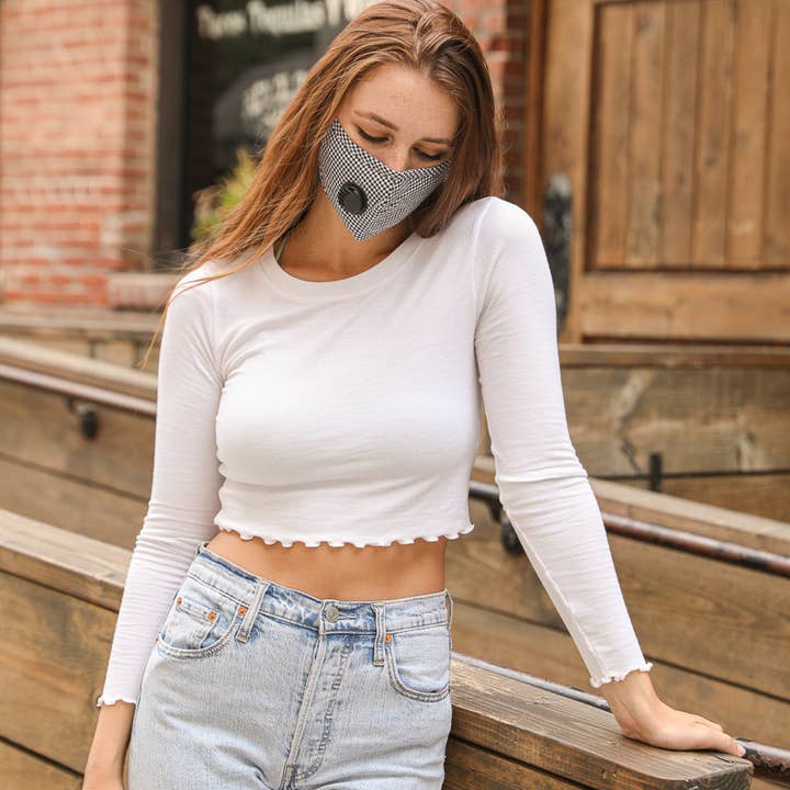 Leto Accessories - Wholesale Protective Face Mask/Shield - Checkered Mask With Colored Filter9