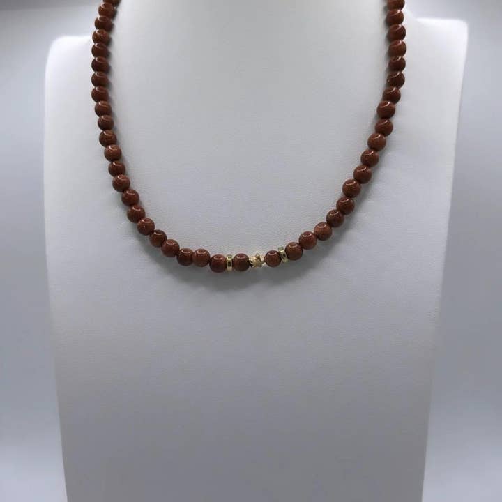 Goldstone Halsband - N6 för wholesale av The Bijoux Collective