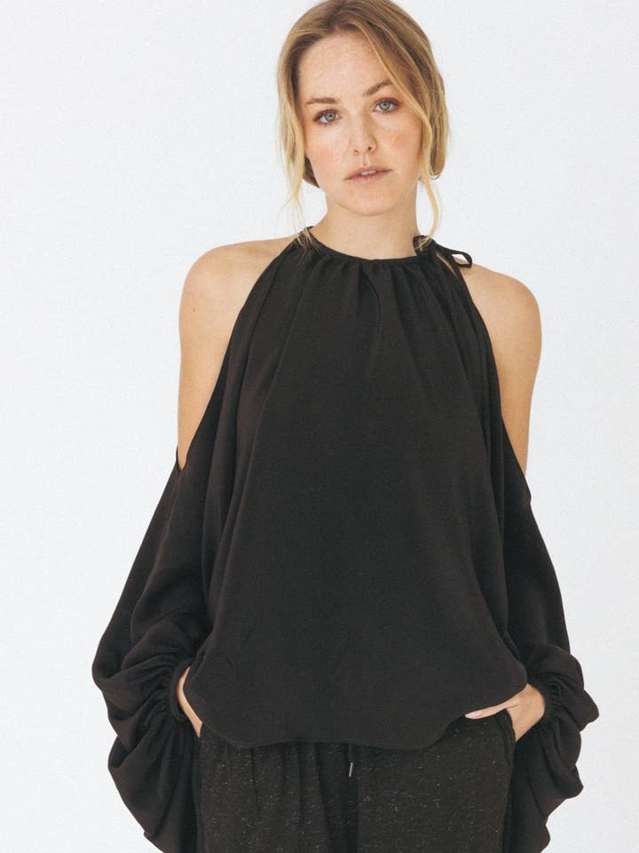 Batwing Sleeves Silk Blouse for wholesale by ANT WOMAN COLLECTION