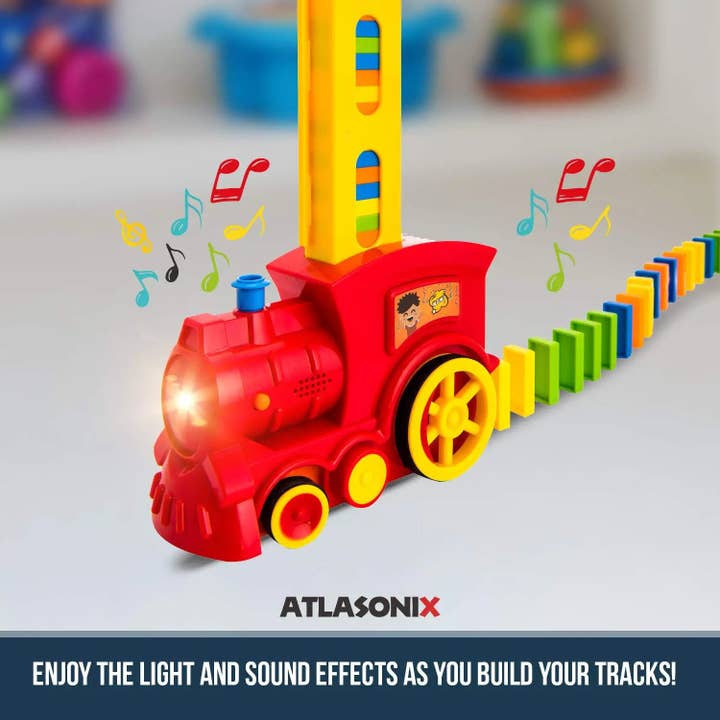 Atlasonix - Wholesale Toy Set - Kids - Domino Train Toy, Domino Train Set That Prepares Your Domino