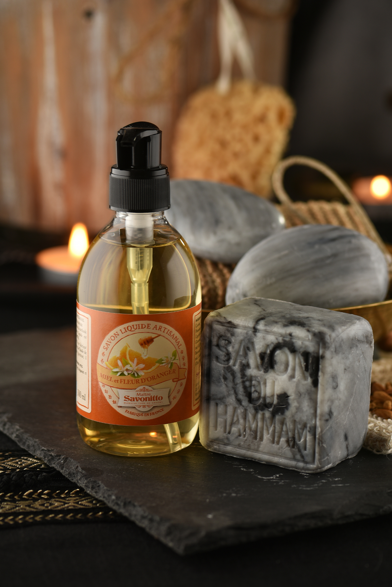 MAITRE SAVONITTO – Engroshandel Kropssæbe/brusegel – Flydende sæbe med appelsinblomst og akaciehonning 300 ml1