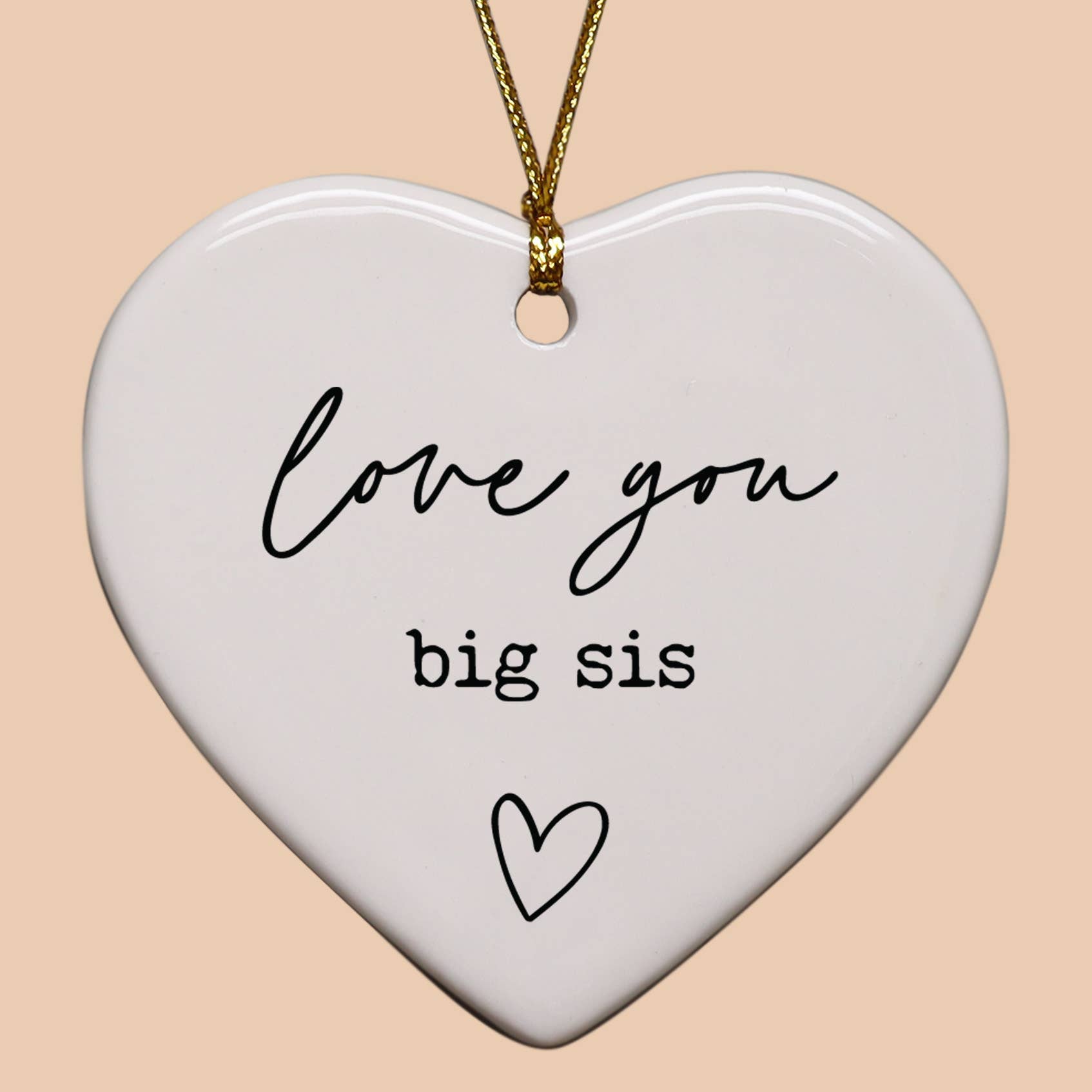 Cedar Crate Market - Wholesale Ornament - Love You Big Sis Heart Ornament