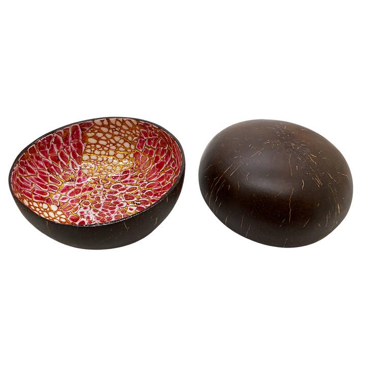 VIE - Wholesale Decorative Plate/Dish/Bowl - Hand-Painted Coconut Bowls, Lacquered, Set of 240