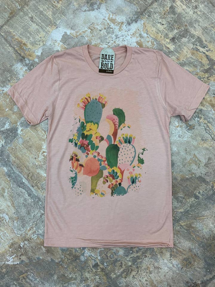 1328 Pastell Cactus Tee för wholesale av J.Forks Designs