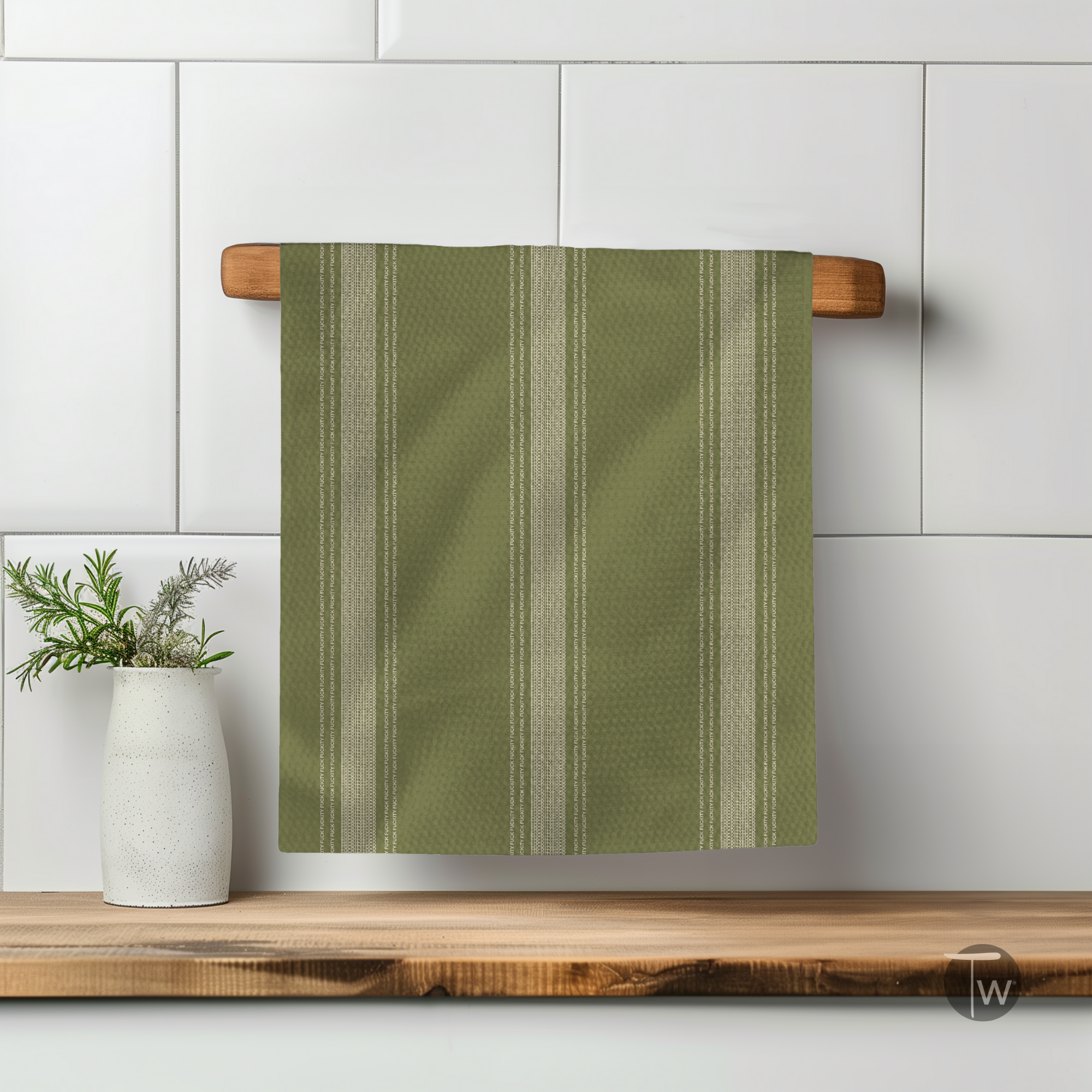 Twisted Wares - Wholesale Tea Towel - Pardon My French Stripe Illusion Fall Edition Tea Towel2