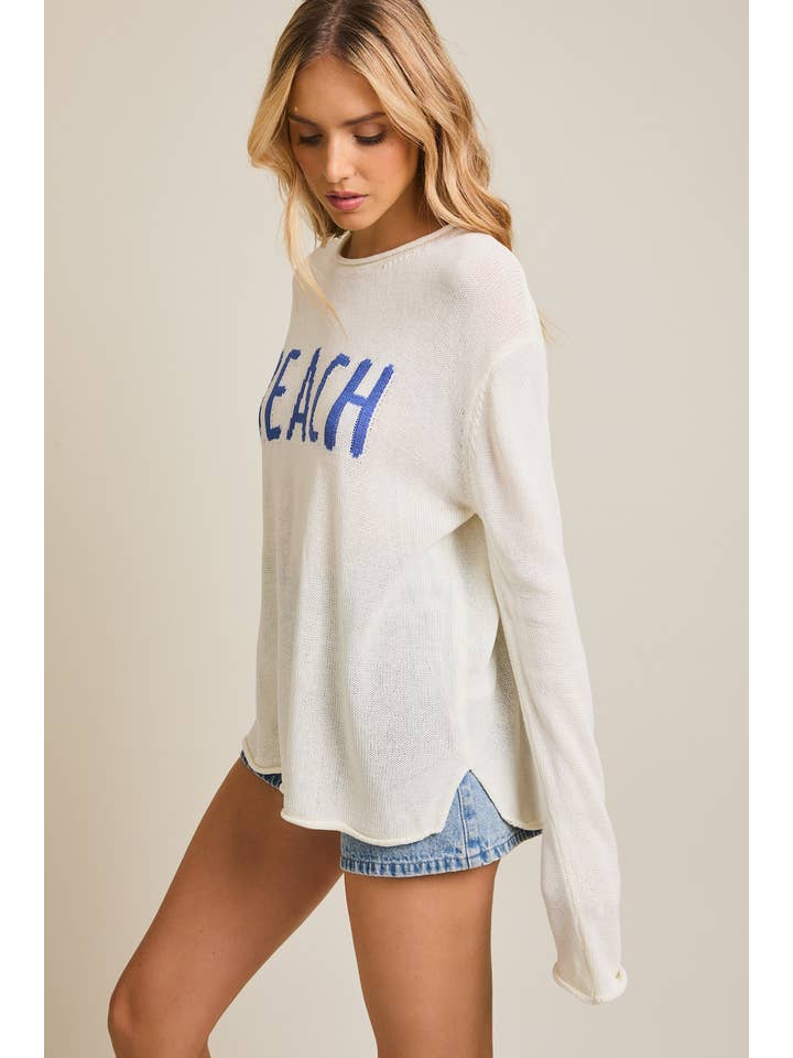 GILLI - Wholesale Knit Sweater - Women's - ROUND NECK LONG SLEEVE "BEACH" LIGHT WEIGHT SWEATER
