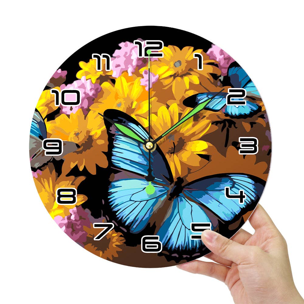 Paint Your Numbers - Wholesale DIY Craft Kit - Paint the Moment – Butterfly Bloom Clock Kit24