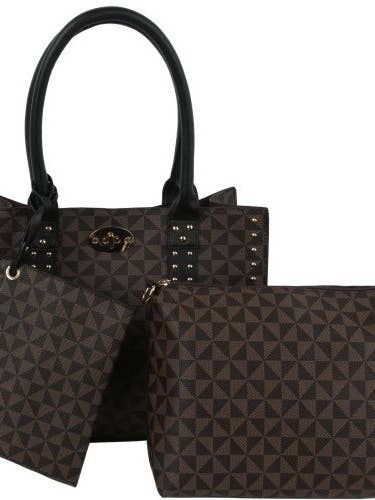 3 pièces Porte-monnaie marron/noir pour la vente par Wear N. E. Wear Jewelry & Gift Co, LLC