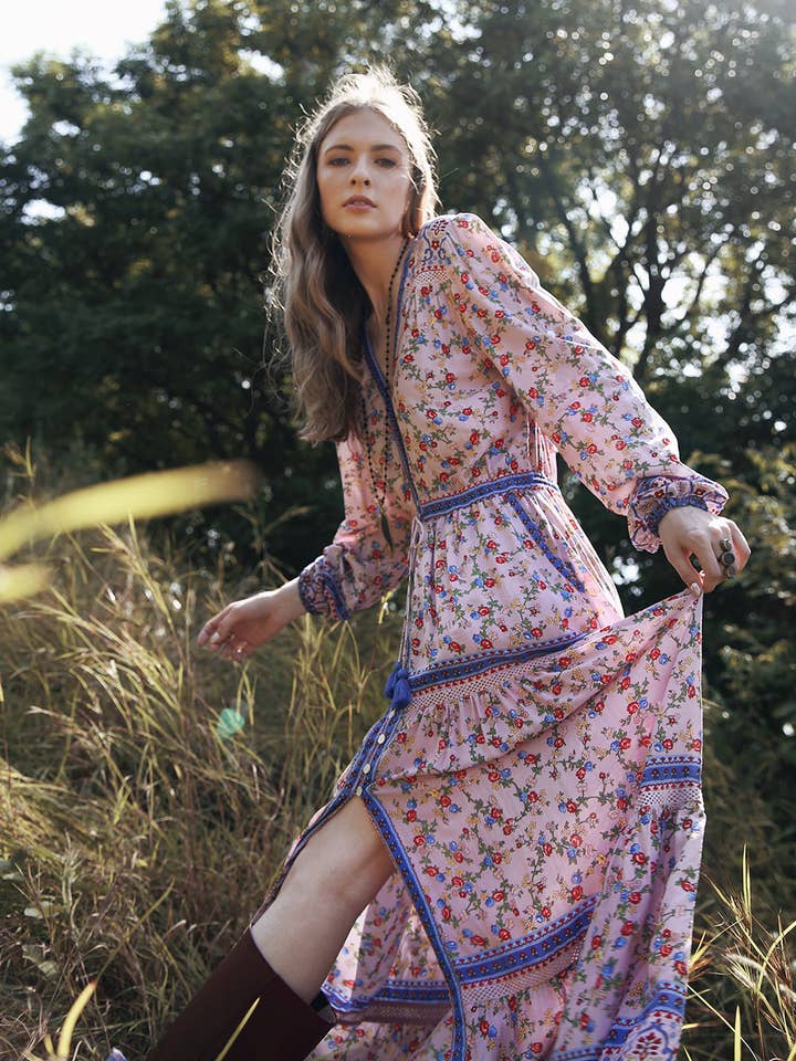 Alannah Maxi Dress - Dawn Pink for wholesale on Faire0