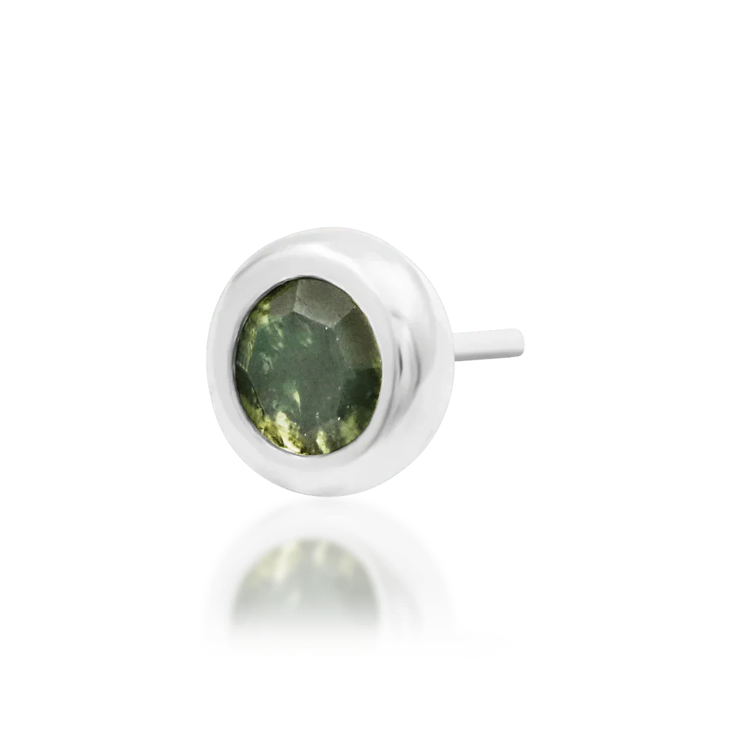 Piercing-zone - Vendita all'ingrosso Orecchini singoli - Alary – Agata Muschiata con Griffe – Terminale Senza Filettatura in Oro 14K8