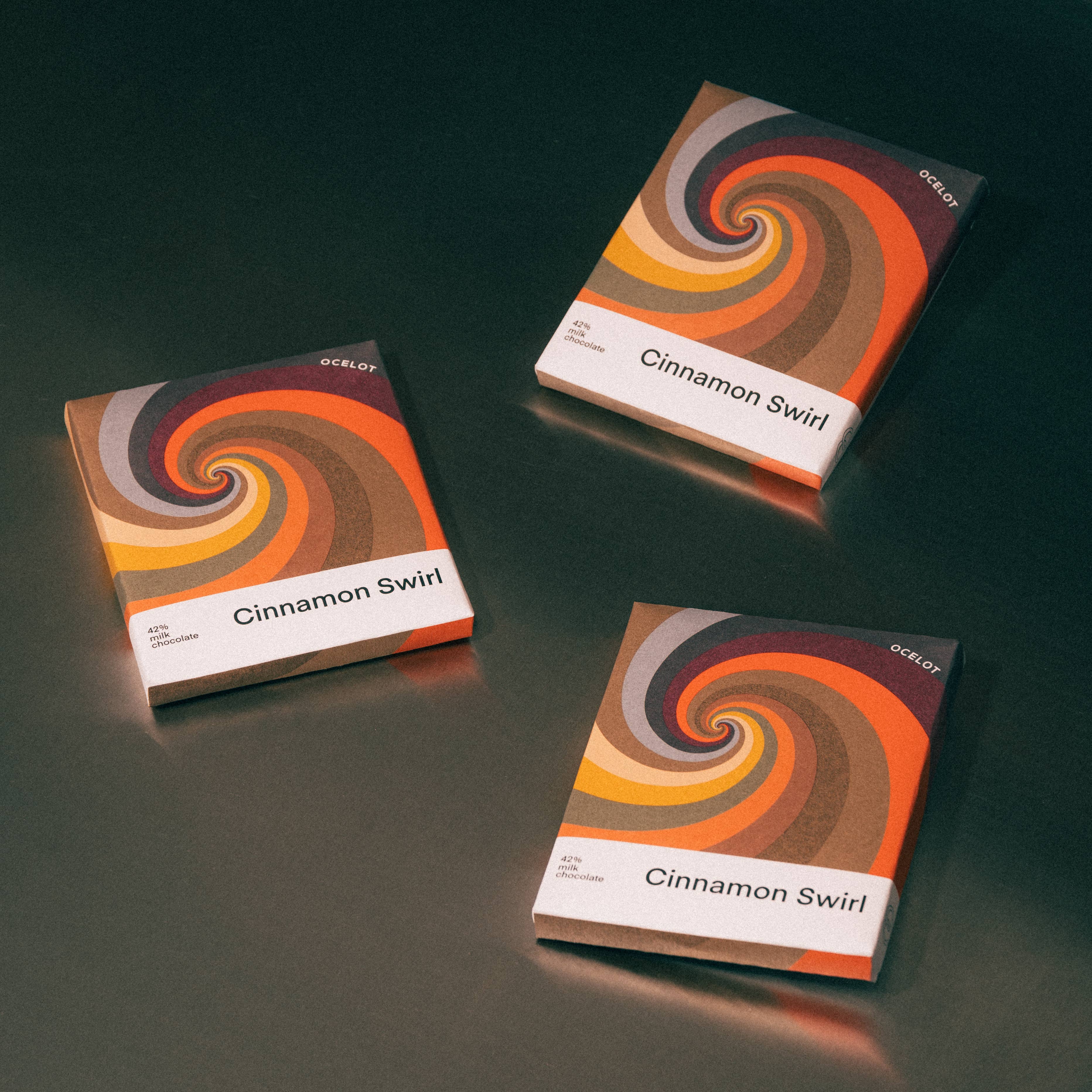 Ocelot Chocolate - Wholesale Chocolate Bar - Cinnamon Swirl - 42% Milk Chocolate & cinnamon bun bar, 70g1