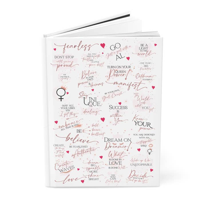 Girl Power 24/7 - Wholesale Journal/Diary - Girl Boss Hardcover Journal - Make an Impact! - White & Rose2