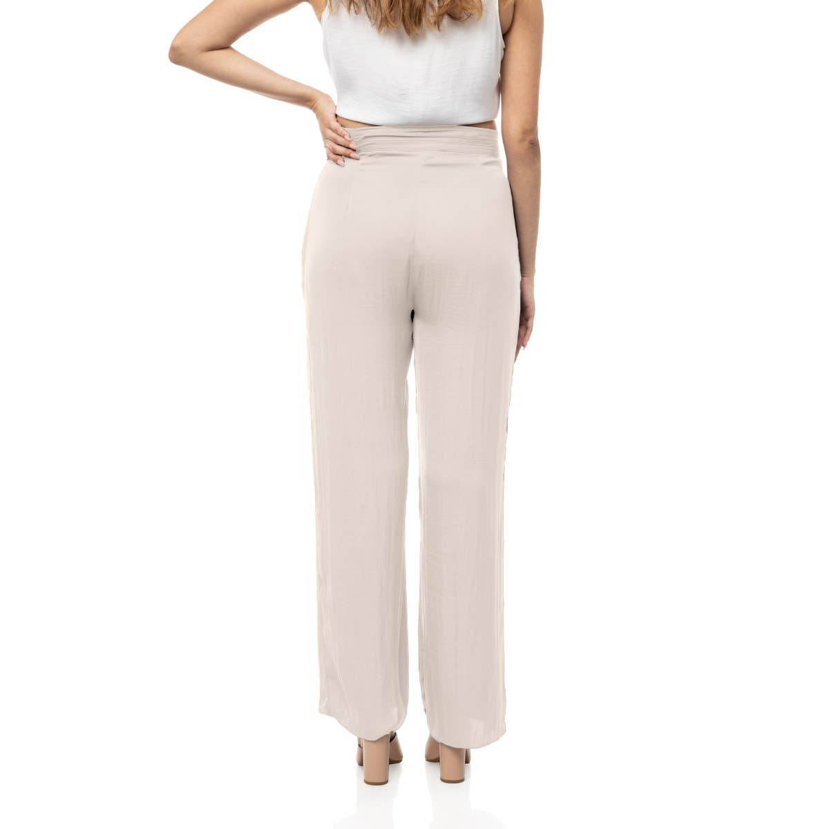 Naked Zebra Rack - Wholesale Pants - Women's - Ruched Waist Satin Pants11