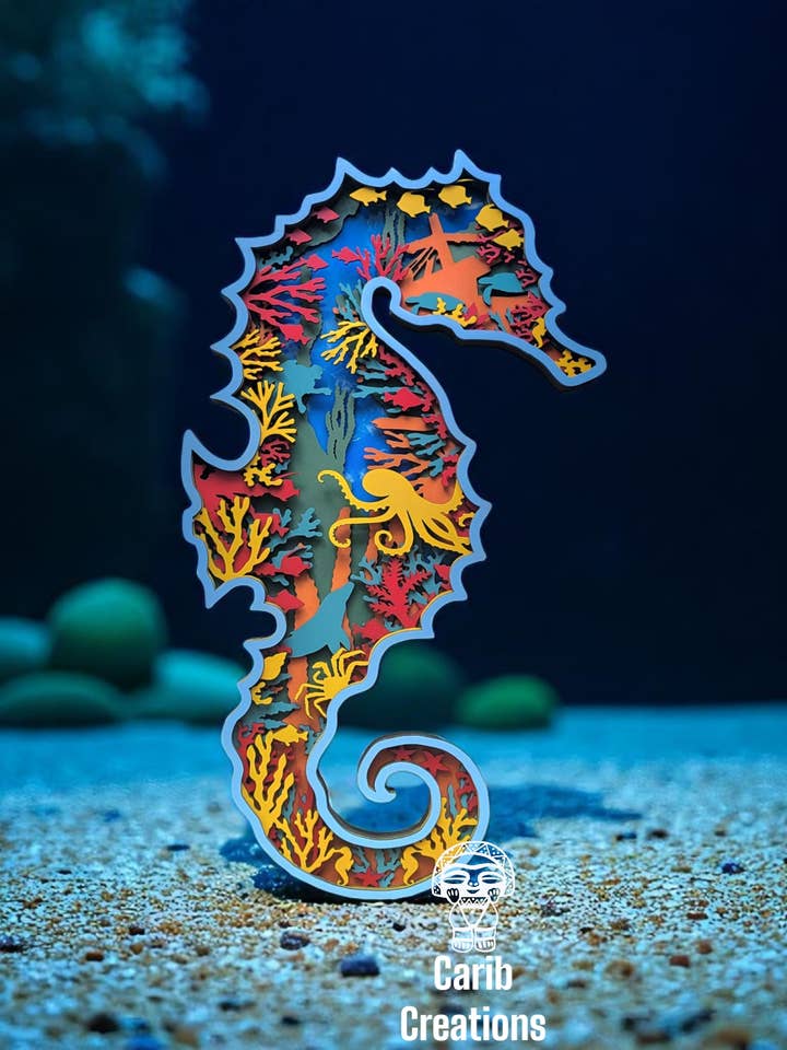 Cavalo-marinho em camadas múltiplas por atacado de Carib Creations LLC