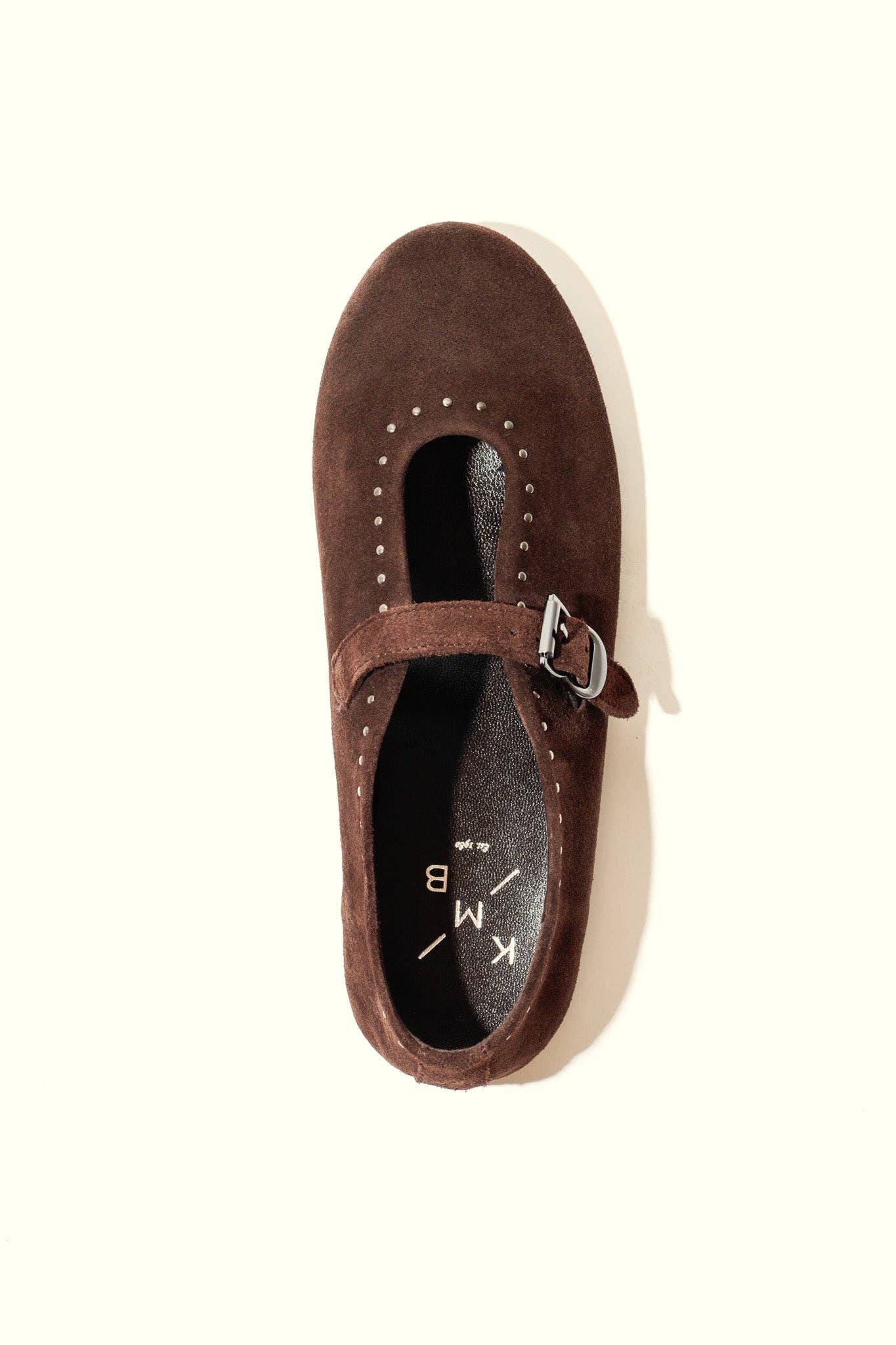 KMB Shoes - Wholesale Flats – Women’s - MERCHE CHOCOLATE – Studded Ballet Flats3