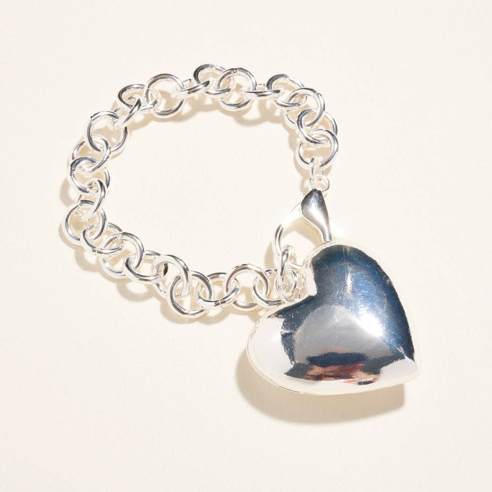 Designature New York - Wholesale Keychain – Women's - 6.5 Inch Metal Puffy Heart Keychain Bagcharm4