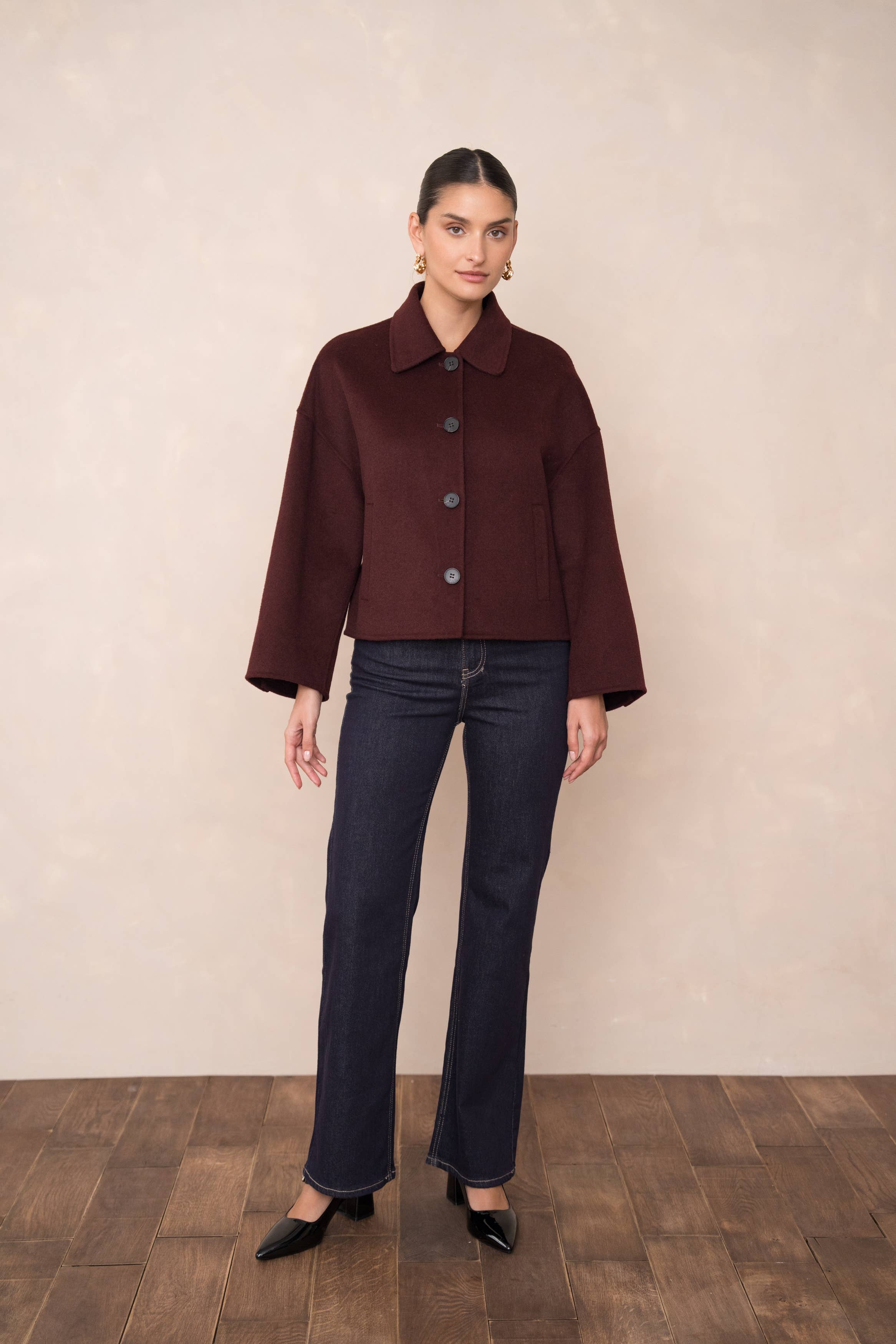 Attentif Paris - Vendita all'ingrosso Cappotto - Donna - Cappotto corto oversize artigianale in misto lana13