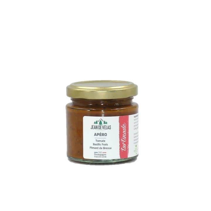 APÉRO spread - Tomato, Fresh Basil, Bresse pepper for wholesale by JEAN DE VELAS