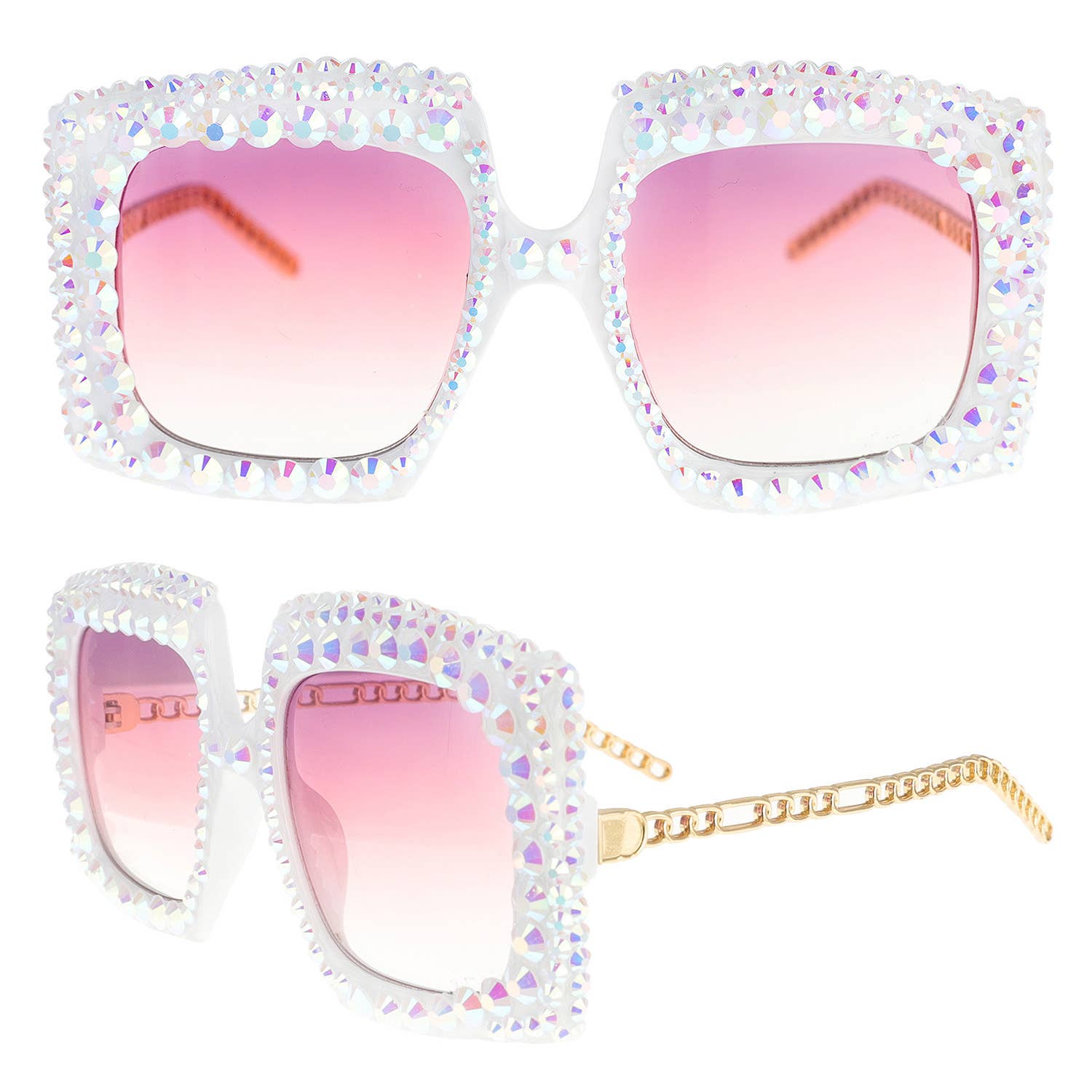 SP Sophia Collection - Wholesale Sunglasses - Women's - Sparkling Rhinestone Square Frame Sunglasses 0