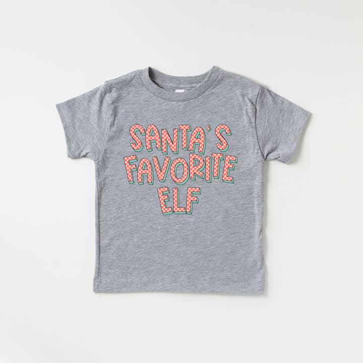 Benny & Ray Apparel - Wholesale Screen Printed T-Shirt - Kids - Santa's Favorite Elf Kids Christmas Shirt3
