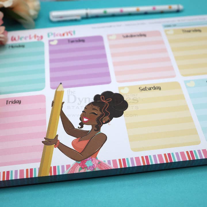 The DynaSmiles Stationery - Wholesale Notepad - "Creamsicle Colors" 10x7 Weekly Notepad Organizer, 50 Undated Tear Away Sheets