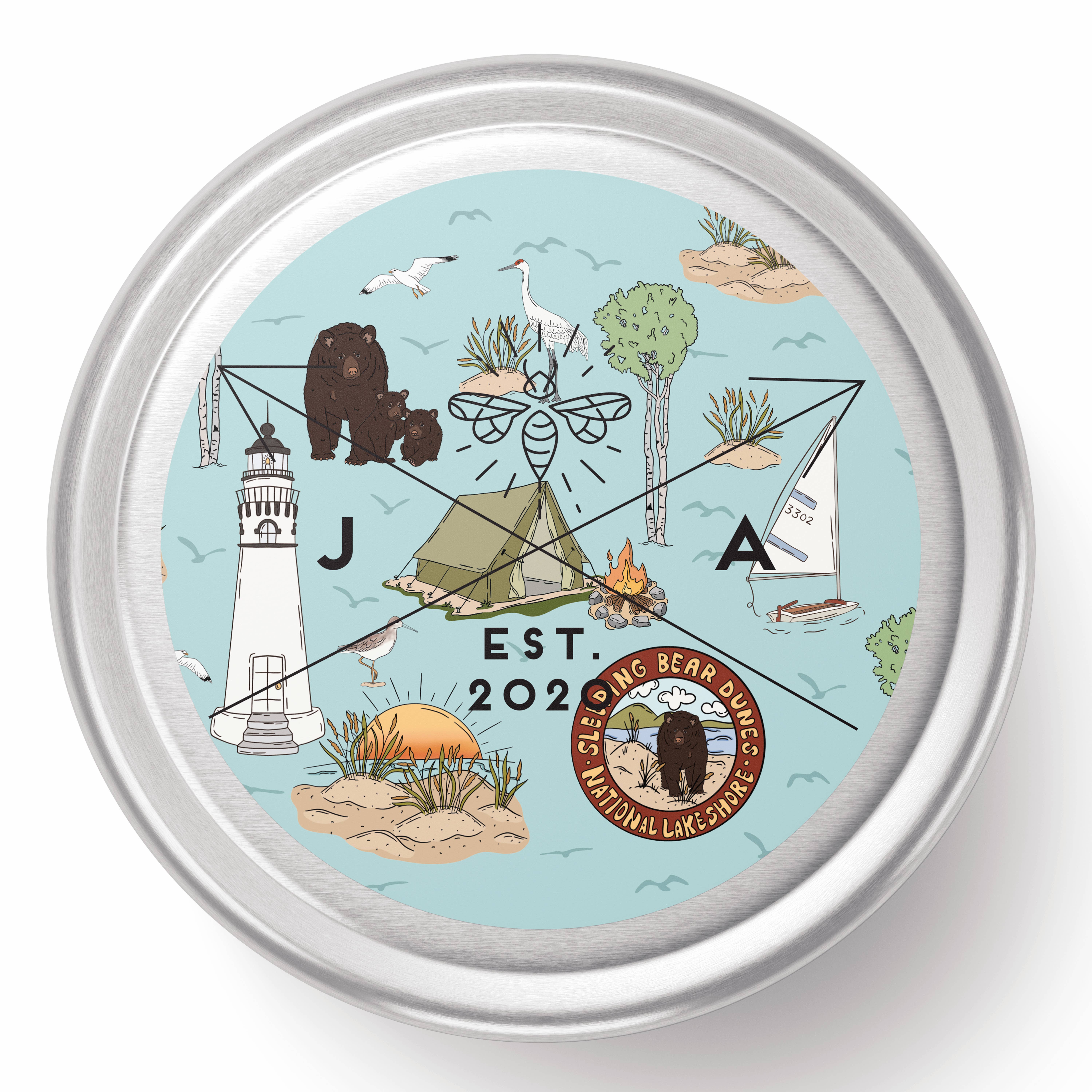 June Apothicarie – Engroshandel Rejsestearinlys – Sovende bjørneklitter træ væge 11 ounce Tin Candle - Michigan1