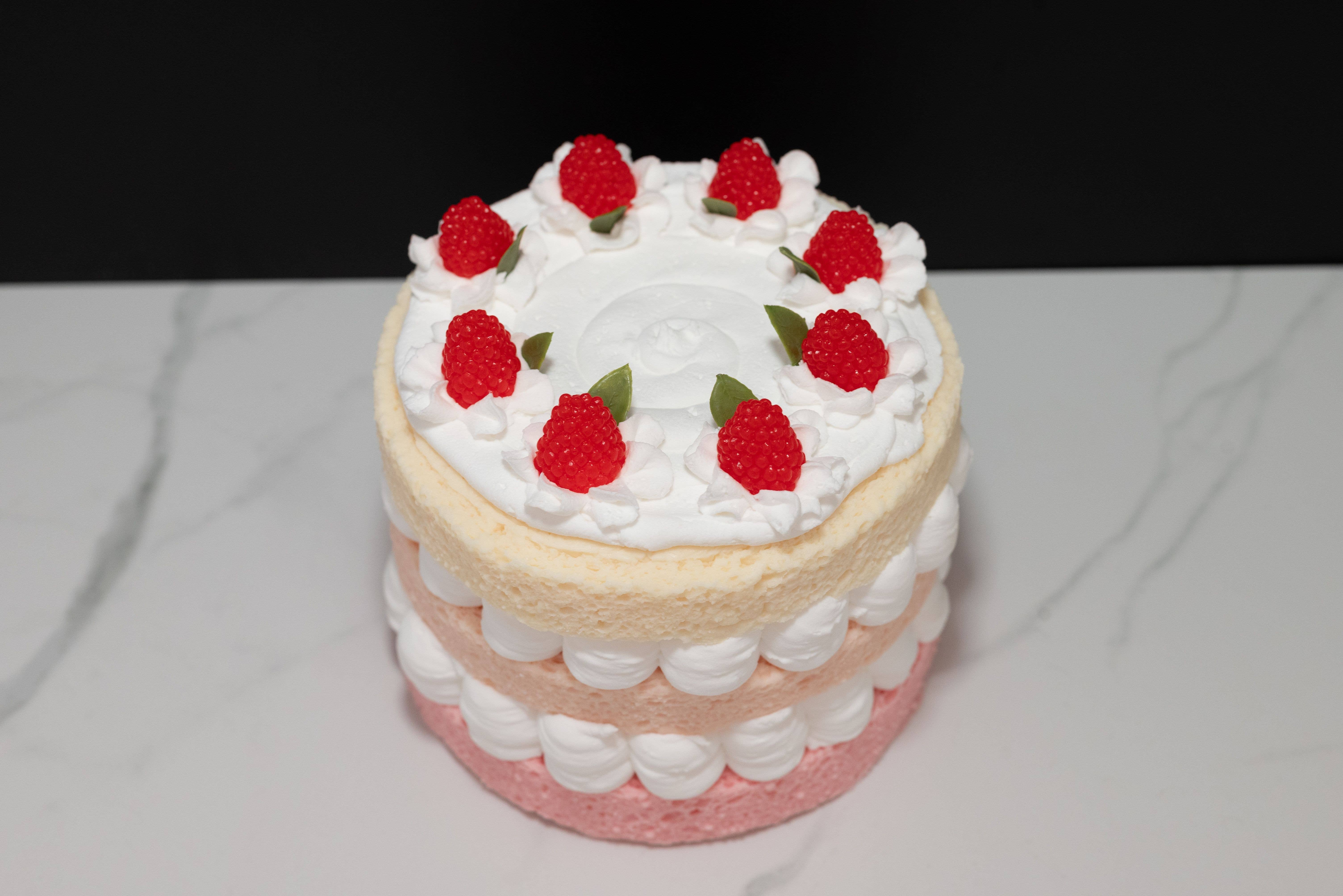 Just Dough It! Fake Foods - Wholesale Decorative Tabletop Object - Fake Triple Layer Raspberry Cake1
